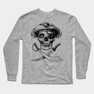 Pirate Skull and Swords Long Sleeve T-Shirt